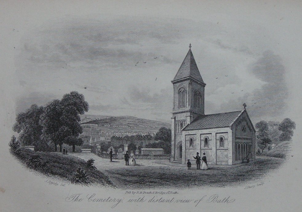 Steel Vignette - The Cemetery with Distant View of Bath - Shury